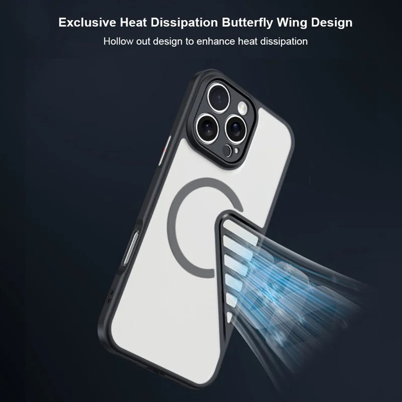 ShopCaseCart Shockproof Durable iPhone 16 Pro Protective cover Compatible with MagSafe TPU+PC Matte Phone Guard