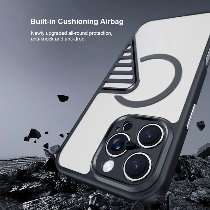 ShopCaseCart Shockproof Durable iPhone 16 Pro Protective cover Compatible with MagSafe TPU+PC Matte Phone Guard