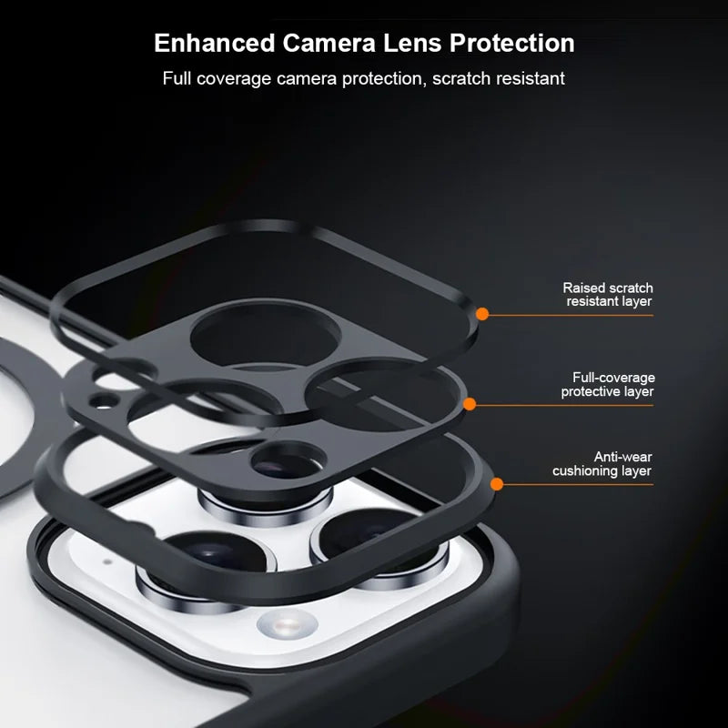 ShopCaseCart Shockproof Durable iPhone 16 Pro Protective cover Compatible with MagSafe TPU+PC Matte Phone Guard