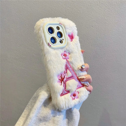 ShopCaseCart Stylish Kickstand iPhone 15 Pro Max Protective cover Lens Kickstand Embroidered Floral Warm Fluffy TPU Phone Guard
