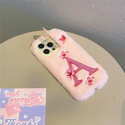 ShopCaseCart Stylish Kickstand iPhone 15 Pro Max Protective cover Lens Kickstand Embroidered Floral Warm Fluffy TPU Phone Guard