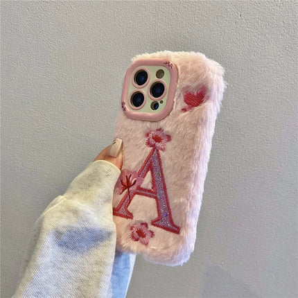 ShopCaseCart Stylish Kickstand iPhone 15 Pro Max Protective cover Lens Kickstand Embroidered Floral Warm Fluffy TPU Phone Guard