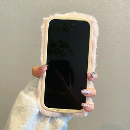 ShopCaseCart Kickstand Stand iPhone 15 Pro Max Protective cover It’S OK Lens Kickstand TPU Plush Furry Phone Guard