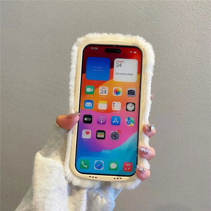 ShopCaseCart Elegant Kickstand iPhone 15 Pro Max Protective cover Rose Pattern Plush+TPU Phone Guard with Lens Frame Kickstand