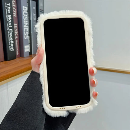 ShopCaseCart Kickstand Stand iPhone 15 Pro Max Protective cover Mermaid Pattern Plush+TPU Phone Guard with Lens Frame Kickstand