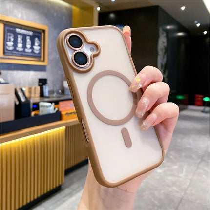 For iPhone 16 Plus Case Compatible with MagSafe TPU+PC Phone Cover with Lens Film