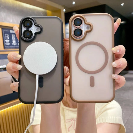 For iPhone 16 Plus Case Compatible with MagSafe TPU+PC Phone Cover with Lens Film