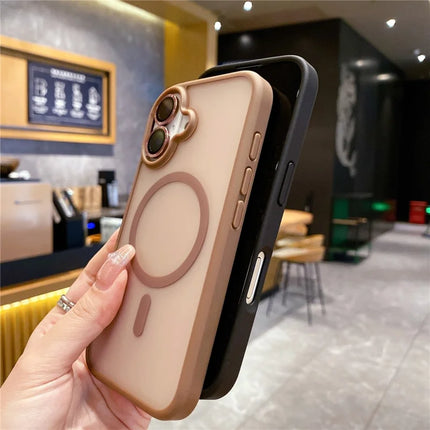 For iPhone 16 Plus Case Compatible with MagSafe TPU+PC Phone Cover with Lens Film