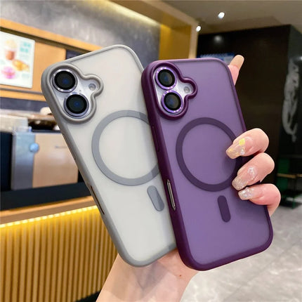 For iPhone 16 Plus Case Compatible with MagSafe TPU+PC Phone Cover with Lens Film
