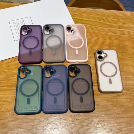 For iPhone 16 Plus Case Compatible with MagSafe TPU+PC Phone Cover with Lens Film