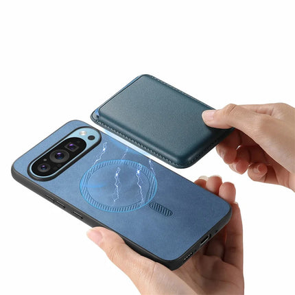 For Google Pixel 9 Pro XL Case Detachable Magnetic Card Bag Leather+TPU Phone Cover