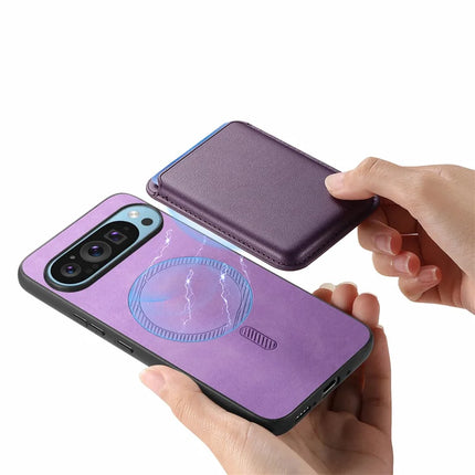 For Google Pixel 9 Pro XL Case Detachable Magnetic Card Bag Leather+TPU Phone Cover