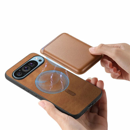 For Google Pixel 9 Pro XL Case Detachable Magnetic Card Bag Leather+TPU Phone Cover