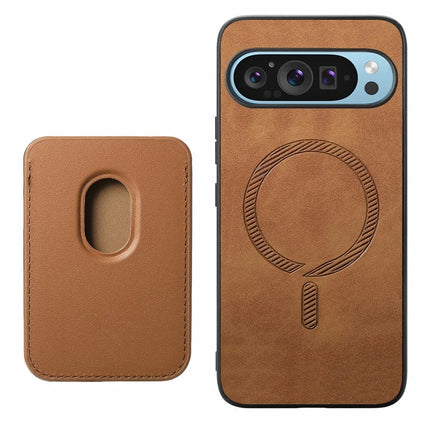 For Google Pixel 9 Pro XL Case Detachable Magnetic Card Bag Leather+TPU Phone Cover