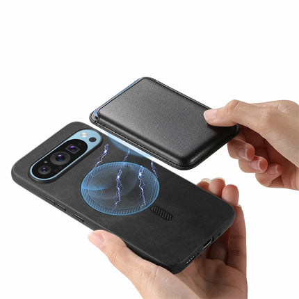 For Google Pixel 9 Pro XL Case Detachable Magnetic Card Bag Leather+TPU Phone Cover