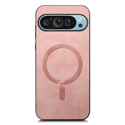For Google Pixel 9 Pro XL Leather Back Case Compatible with MagSafe Skin-Touch Phone Cover