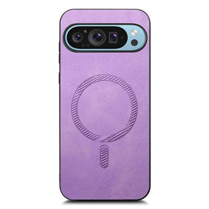 For Google Pixel 9 Pro XL Leather Back Case Compatible with MagSafe Skin-Touch Phone Cover