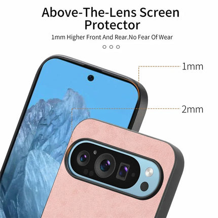 For Google Pixel 9 Pro XL Leather Back Case Compatible with MagSafe Skin-Touch Phone Cover