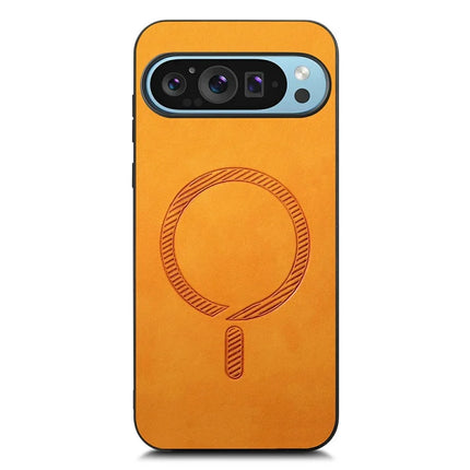 For Google Pixel 9 Pro XL Leather Back Case Compatible with MagSafe Skin-Touch Phone Cover