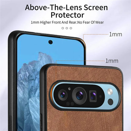 For Google Pixel 9 Pro XL Case Kickstand Leather+TPU Non-Slip Protective Cover Card Slots