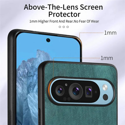 For Google Pixel 9 Pro XL Case Kickstand Leather+TPU Non-Slip Protective Cover Card Slots
