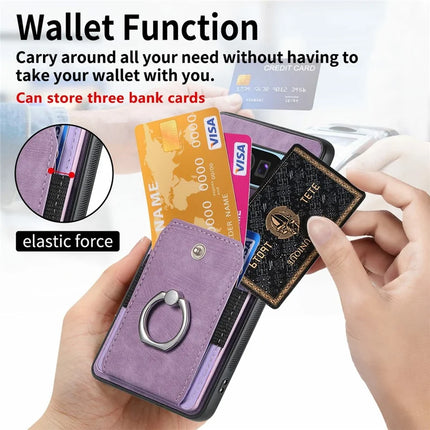 For Google Pixel 9 Pro XL Case Kickstand Leather+TPU Non-Slip Protective Cover Card Slots
