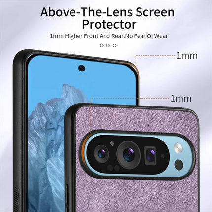For Google Pixel 9 Pro XL Case Kickstand Leather+TPU Non-Slip Protective Cover Card Slots