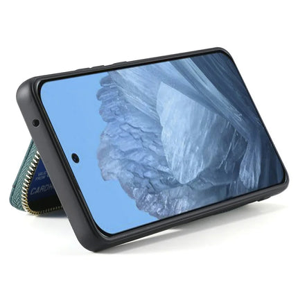 For Google Pixel 9 Pro XL Case Zipper Card Holder PU Leather Phone Back Cover with Long Strap