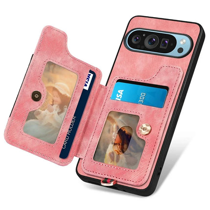 For Google Pixel 9 Pro XL Case RFID Blocking Handbag Leather+TPU Phone Cover Card Slots, Ring Holder