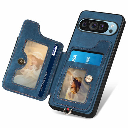 For Google Pixel 9 Pro XL Case RFID Blocking Handbag Leather+TPU Phone Cover Card Slots, Ring Holder