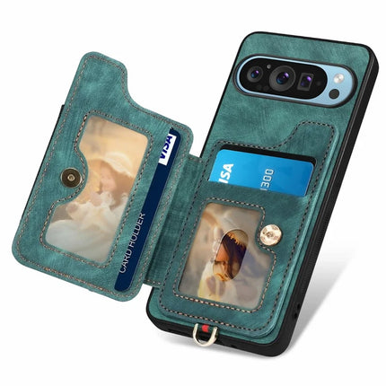 For Google Pixel 9 Pro XL Case RFID Blocking Handbag Leather+TPU Phone Cover Card Slots, Ring Holder