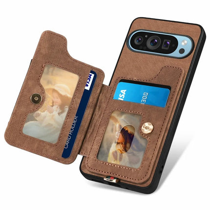 For Google Pixel 9 Pro XL Case RFID Blocking Handbag Leather+TPU Phone Cover Card Slots, Ring Holder