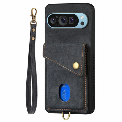 For Google Pixel 9 Pro XL Case with Card Slot Kickstand Leather TPU Phone Cover