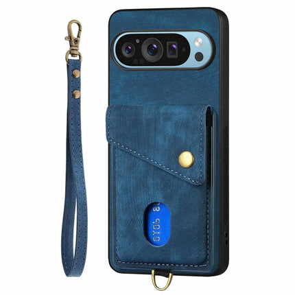 For Google Pixel 9 Pro XL Case with Card Slot Kickstand Leather TPU Phone Cover