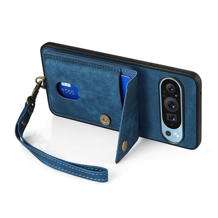 For Google Pixel 9 Pro XL Case with Card Slot Kickstand Leather TPU Phone Cover