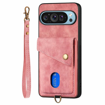 For Google Pixel 9 Pro XL Case with Card Slot Kickstand Leather TPU Phone Cover