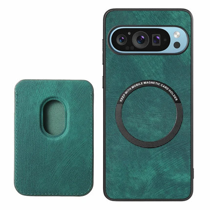For Google Pixel 9 Pro XL Case Leather+TPU Retro Phone Cover with Detachable Card Slot