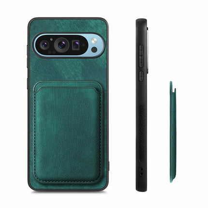 For Google Pixel 9 Pro XL Case Leather+TPU Retro Phone Cover with Detachable Card Slot