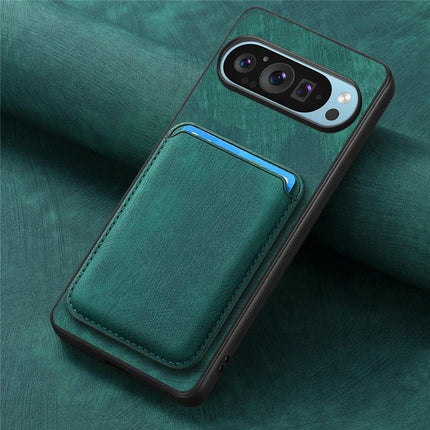 For Google Pixel 9 Pro XL Case Leather+TPU Retro Phone Cover with Detachable Card Slot