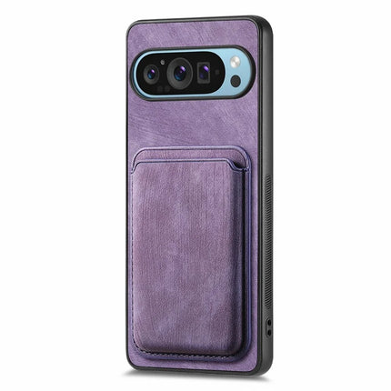 For Google Pixel 9 Pro XL Case Leather+TPU Retro Phone Cover with Detachable Card Slot