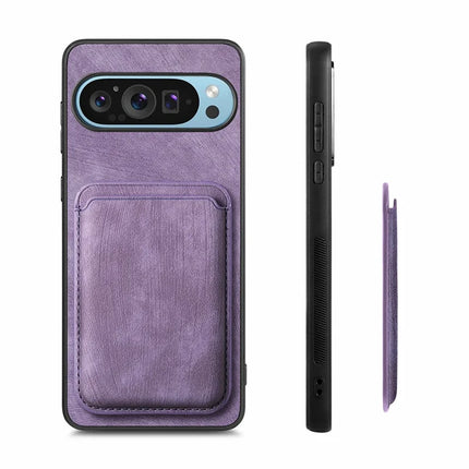 For Google Pixel 9 Pro XL Case Leather+TPU Retro Phone Cover with Detachable Card Slot