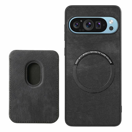 For Google Pixel 9 Pro XL Case Leather+TPU Retro Phone Cover with Detachable Card Slot