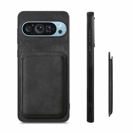 For Google Pixel 9 Pro XL Case Leather+TPU Retro Phone Cover with Detachable Card Slot