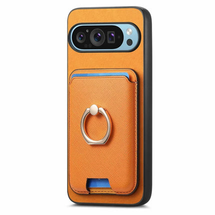 For Google Pixel 9 Pro XL Magnetic Case Leather+TPU Phone Cover Detachable Card Bag