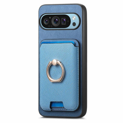 For Google Pixel 9 Pro XL Magnetic Case Leather+TPU Phone Cover Detachable Card Bag