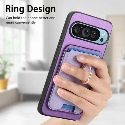 For Google Pixel 9 Pro XL Magnetic Case Leather+TPU Phone Cover Detachable Card Bag