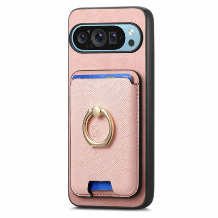 For Google Pixel 9 Pro XL Magnetic Case Leather+TPU Phone Cover Detachable Card Bag