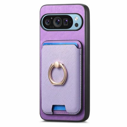 For Google Pixel 9 Pro XL Magnetic Case Leather+TPU Phone Cover Detachable Card Bag