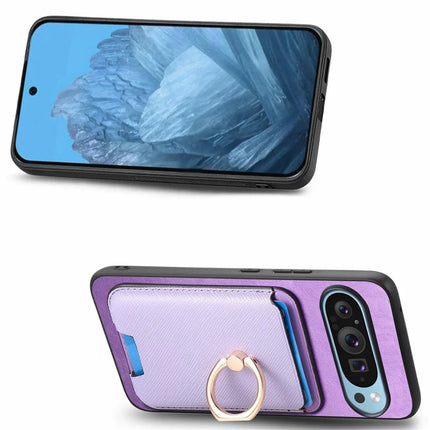For Google Pixel 9 Pro XL Magnetic Case Leather+TPU Phone Cover Detachable Card Bag