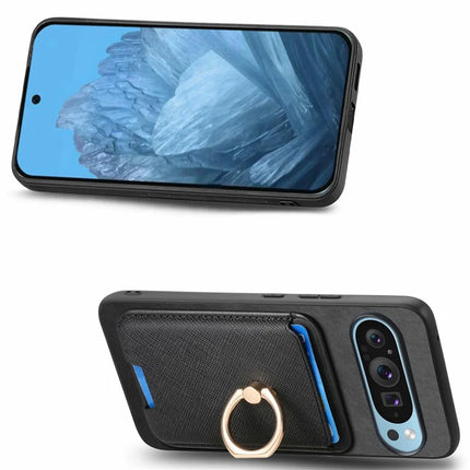 For Google Pixel 9 Pro XL Magnetic Case Leather+TPU Phone Cover Detachable Card Bag